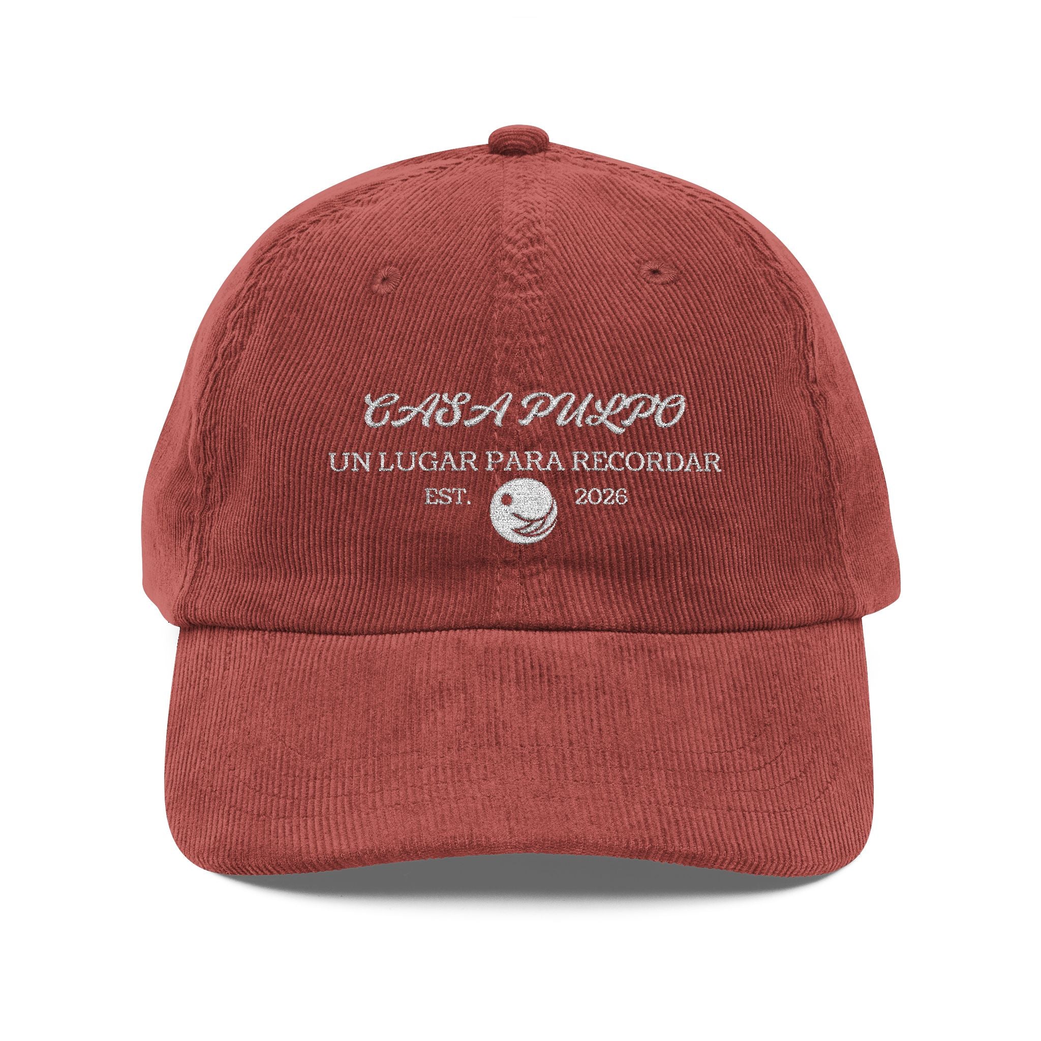 Casa Pulpo Gorra Vintage Bordada en Corduroy