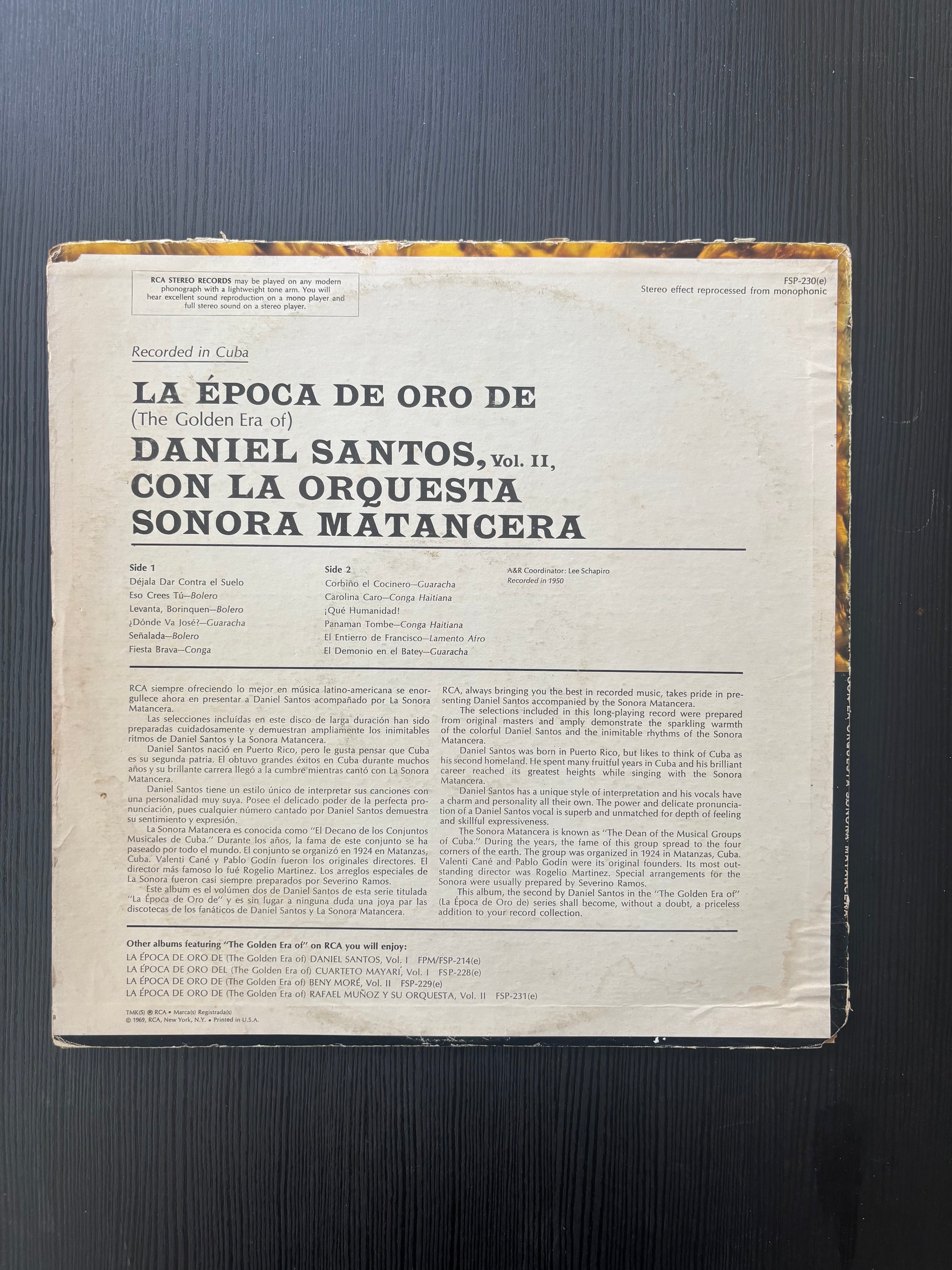 La época de oro de Daniel Santo (vol. II) con la orquesta Sonora Matancera